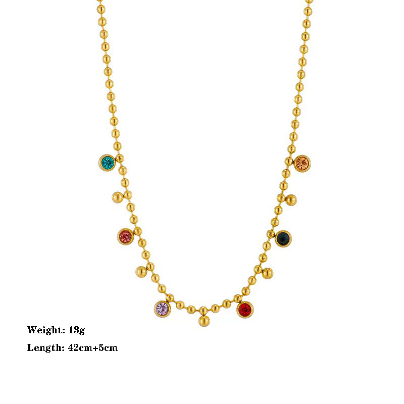 17g Weight 0.03µm-0.05µm Gold Plating Thickness PVD Coated Gold Plating Process 18K Gold Plated Plating Material 304 Stainless Steel Pendant Material PVD Coated Real Gold Plated 18K Gold Round 304 Stainless Steel Retro Simple Style Waterproof Non Tarnish 304 Stainless Steel Necklace