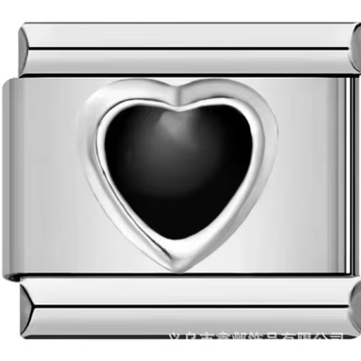 AliExpress Venta caliente DIY9mm módulo pulsera amor corazón doble melocotón corazón joya serie de costura de acero inoxidable pulsera de una sola pieza