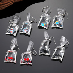 個性創意金魚耳環 卡通趣味海洋熱帶小魚耳墜 可愛樹脂小動物飾品