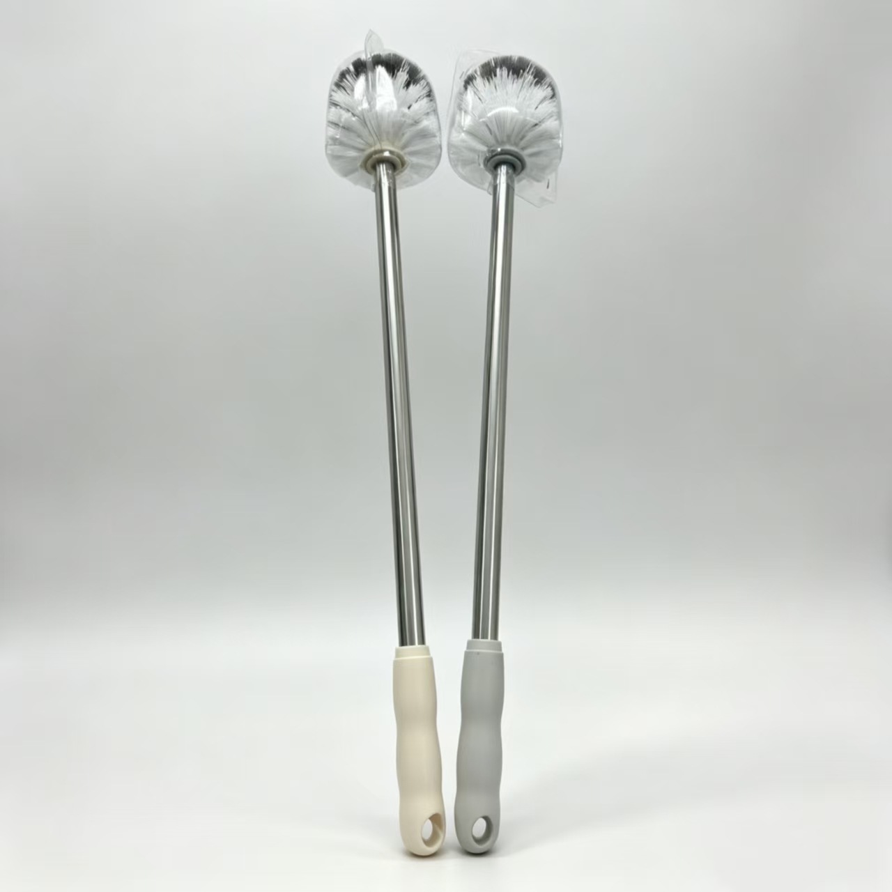 Stainless steel toilet brush sa7846, now available in new colors: gray and light yellow. mixed colors will be shipped by default