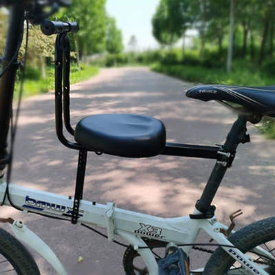 Suitable for Bicycle Children's Front Seat Mountain Bike Curved Beam Bicycle Folding Bicycle Baby Child Front Seat (Motorcycle child seat) - a-thickened-black-seat-armrest