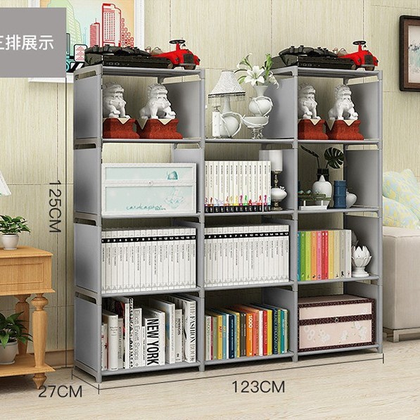 Estante de almacenamiento de piso de estantería de combinación simple grande estante de almacenamiento de tubo de acero de escritorio estantería pequeña para niños creativos