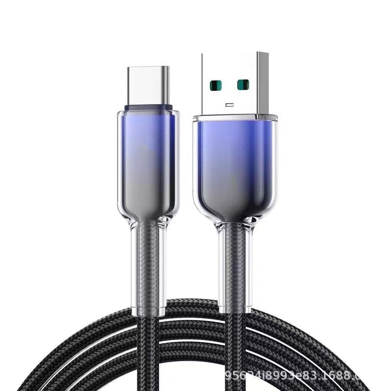 65W アイスクリスタルグラデーション高速充電データケーブル Apple 15-16 Huawei 携帯電話 typec フラッシュ充電 6A 編組ケーブルに適しています|undefined