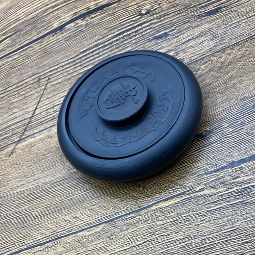 4-inch round black plastic ancient horse inkstone calligraphy beginners ink pool threaded inkstone calligraphy practice inkstone wholesale