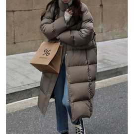 2024韩版冬季新款白鸭绒羽绒服女中长款时尚百搭保暖加厚外套潮