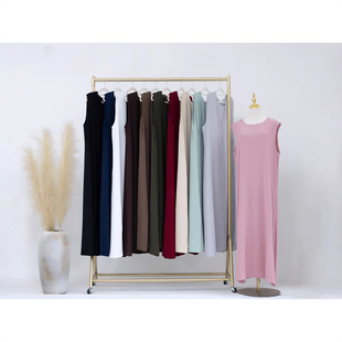One Piece 2025 Muslim Amazon Breathable Skin Friendly Solid Color Loose Suitable for Women Daily Wear Vest abay