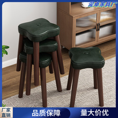 实木凳子家用板凳木凳客厅卧室矮凳化妆凳轻奢软包可叠放餐桌椅子