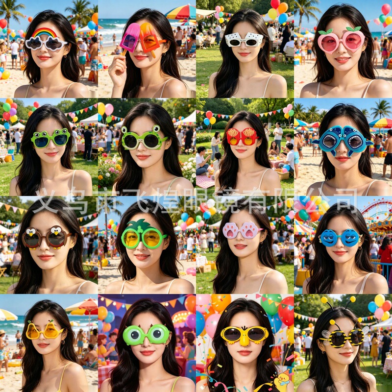 Ins-Style Party Novelty Glasses Wholesale from Manufacturer, Birthday Selfie Props, Sunglasses with Quirky Designs Ins-Style Party Novelty Glasses Wholesale from Manufacturer, Birthday Selfie Props, Sunglasses with Quirky Designs