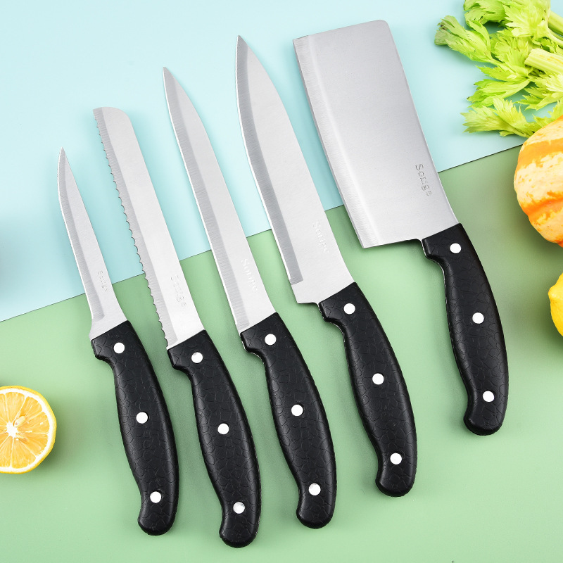 Cuchillo de acero inoxidable Kit de cuchillo de cocina 5 piezas Kit de cuchillo de corte de carne Cuchillo de cocinero caja de regalo