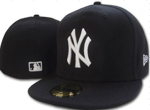 Бейсболка NY New York Yankees с плоским козырьком, закрытая, не регулируемая, размеры 55,8–63,5 см (7–8)
