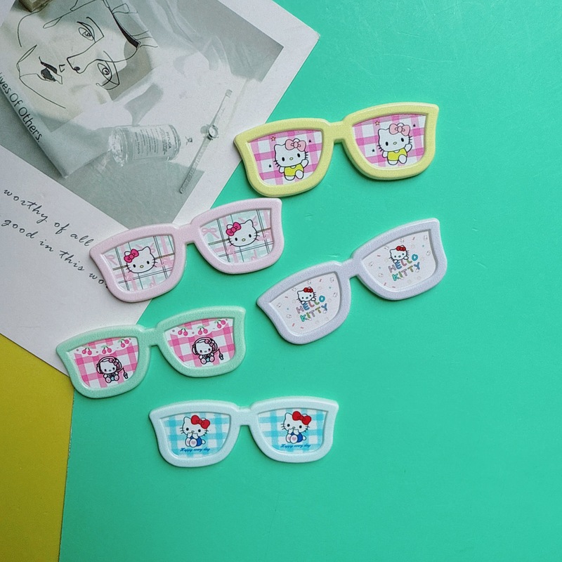 新しい漫画猫メガネ装飾アクセサリー diy 手作りヘアピン下駄靴花水カップ素材パッチ|undefined