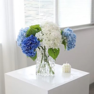 Feeling moisturizing simulation hydrangea 176 pieces of flowers wedding decorative blue large hydrangea living room decorative home