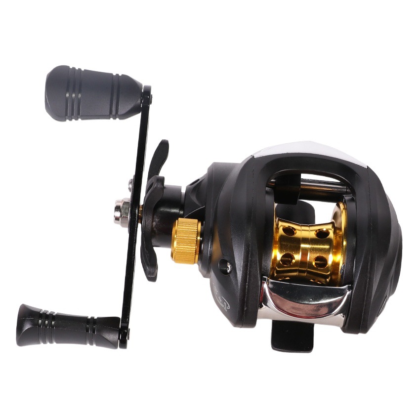 Carrete de Pesca Baitcasting AK200 de Metal, Antiexplosión de Línea, para Pesca en Mar