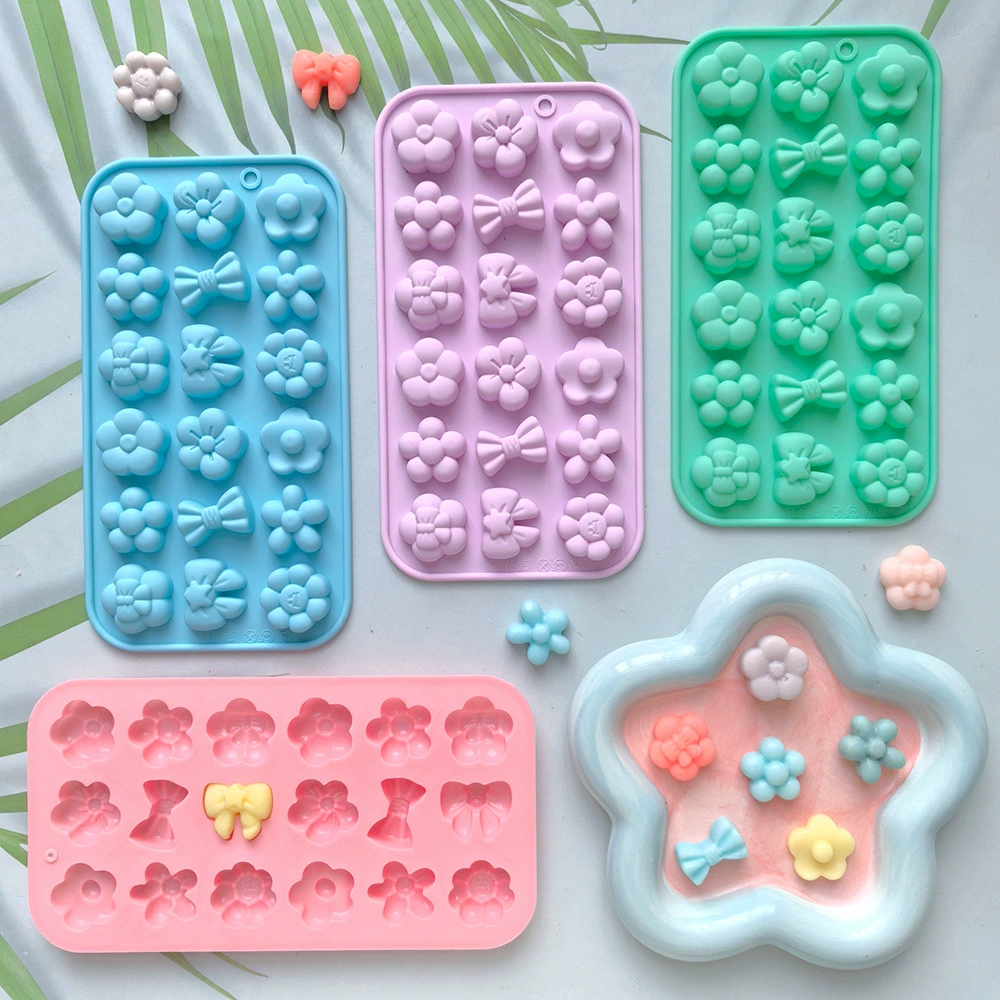 Acrylic compact silicone mold with bow, DIY, flowered