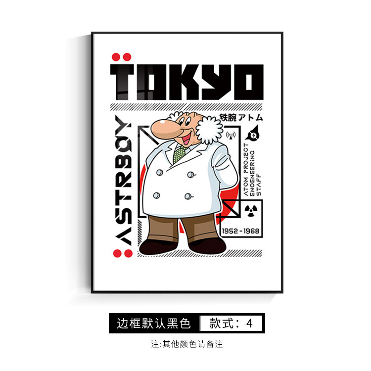 小紅書アトム装飾画寝室机児童室掛け画直播間ネット赤ミルクティー店装飾画