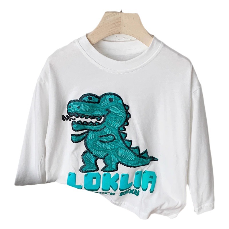 Camisa de fondo de algodón para niños 2023 nuevos niños y niñas letra impresa Camiseta de manga larga bebé simple cuello redondo interior t
