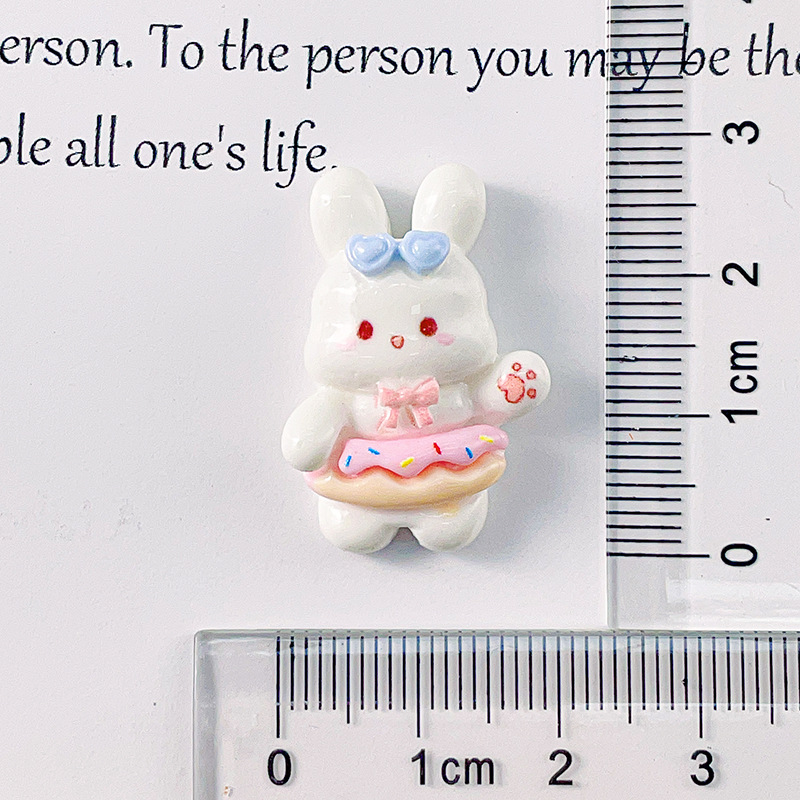 Nueva historieta brillante Luna conejo resina Accesorios helado DIY crema pegamento etiqueta engomada del refrigerador horquilla al por mayor