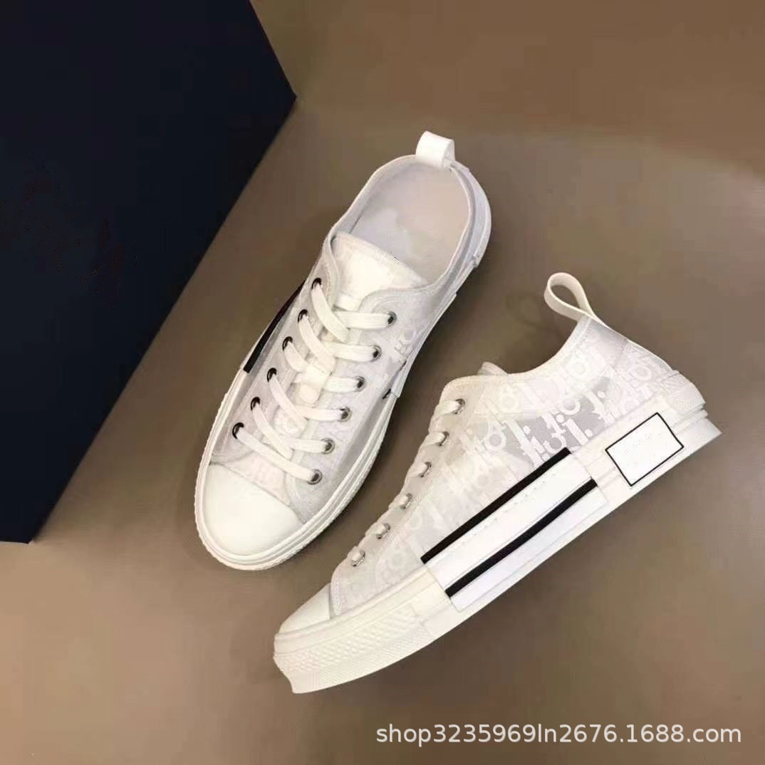 Estación europea D casa zapatos de alta calidad para hombre 2024 zapatos de lona transpirables zapatos blancos zapatos deportivos con letras estampadas planas para mujer
