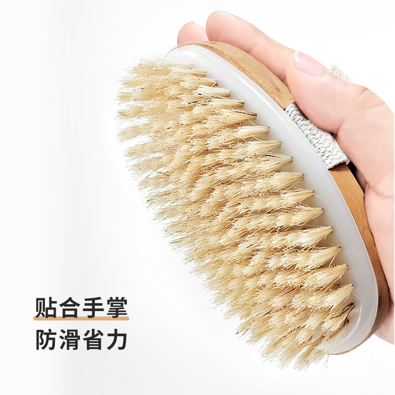 Cepillo de baño de madera maciza de color madera, cepillo de masaje, cepillo de baño, cepillo de baño desmontable de mango largo, cepillo de baño, artefacto de baño, cepillo de espalda