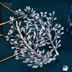 優拉潘 歐美新娘頭飾水晶發箍配飾精緻手工編織網狀發箍飾品HP595