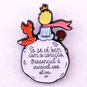 The Little Prince and the Fox Brooch Novel Movie Enamel Badge