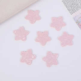 细闪胖星星布贴无纺布粉色甜美五角星饰品配件diy发饰服装辅料