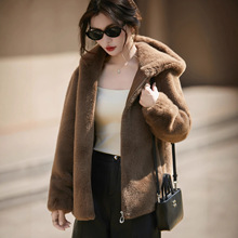 秋冬新款韩版宽松显瘦百搭连帽毛呢外套女中长款加厚保暖大衣