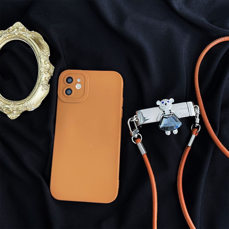 Cute Bear Metal Mobile Phone Back Splint New Rope Strap Lanyard