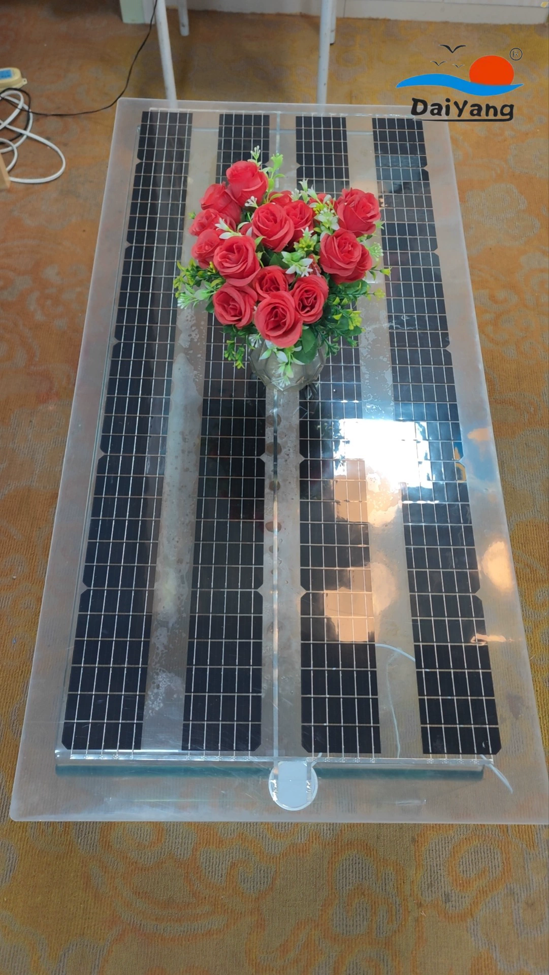 Daiyang 180 Вт Солнечный беспроводной зарядный стеклянный чайный столик