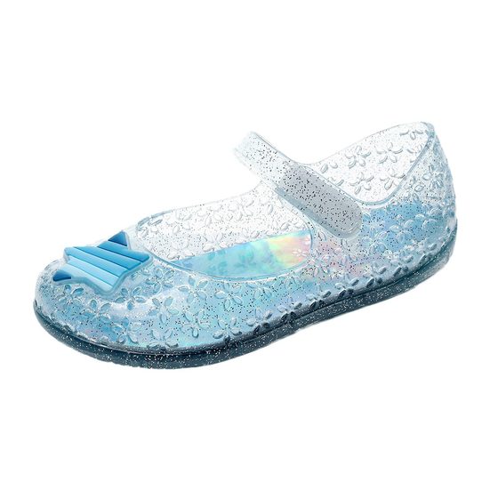 Summer cross-border new children's crystal jelly sandals sequined soft bottom closed toe five-pointed star Princess beach sandals