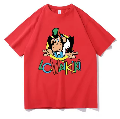 男性ストリートヒップホップモンキー Tシャツ LC ワイキキモンキーグラフィックプリント Tシャツ半袖ビーチ Tシャツ|undefined