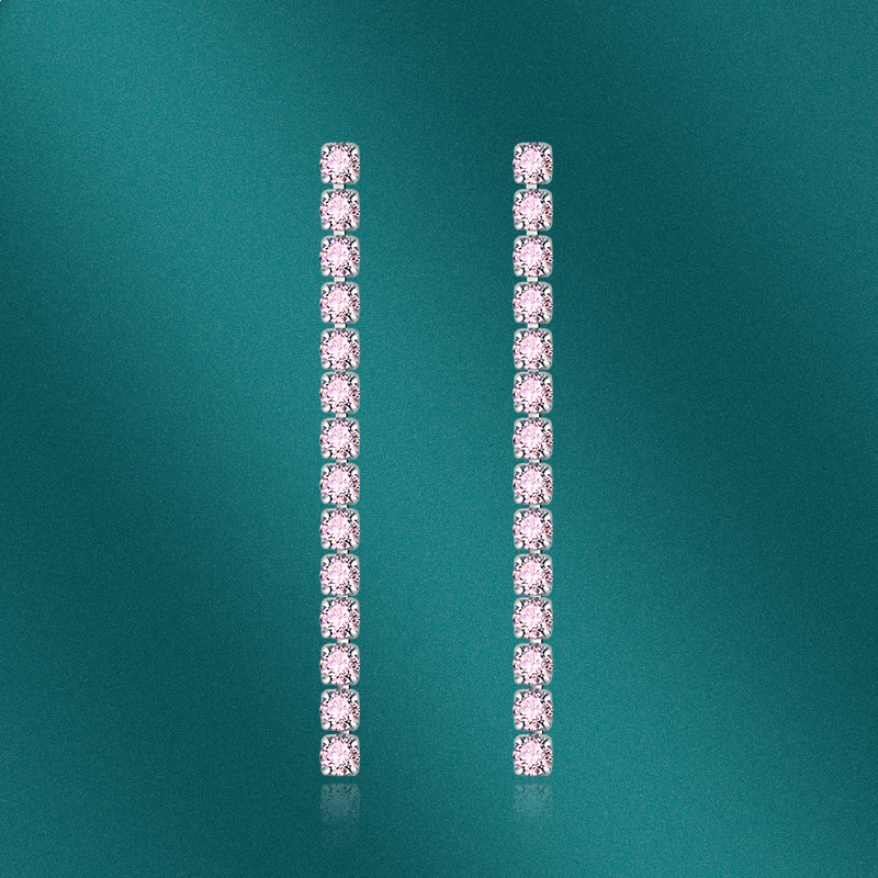 Fashion Solid Color Copper Inlay Zircon Drop Earrings 1 Pair