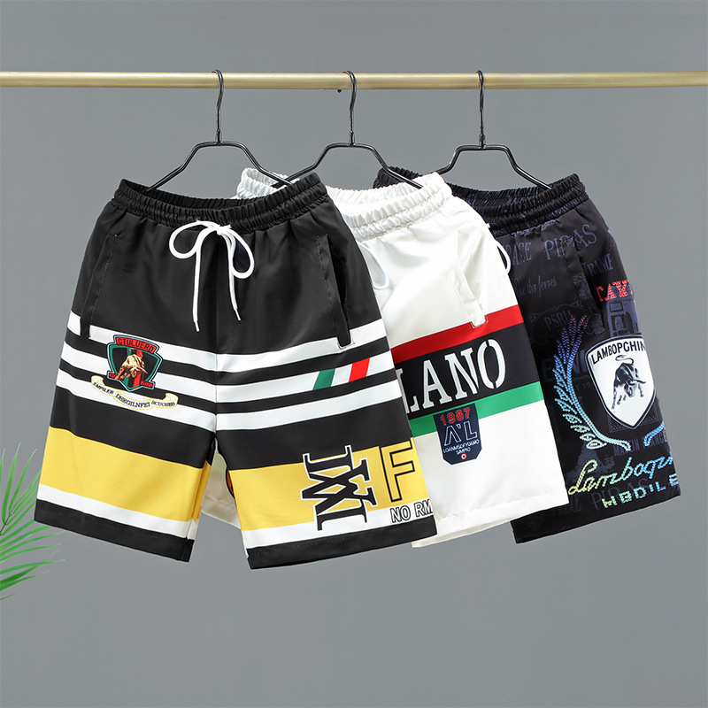 Schnelltrocknende Shorts für Paare für den Sommer, bedruckte Strandmode, dünne Freizeithosen für Männer_voghion.com