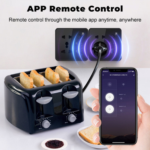 Tuya smart wifi wall touch switch universal socket Type-C+Usb fast charging American, European and British plug