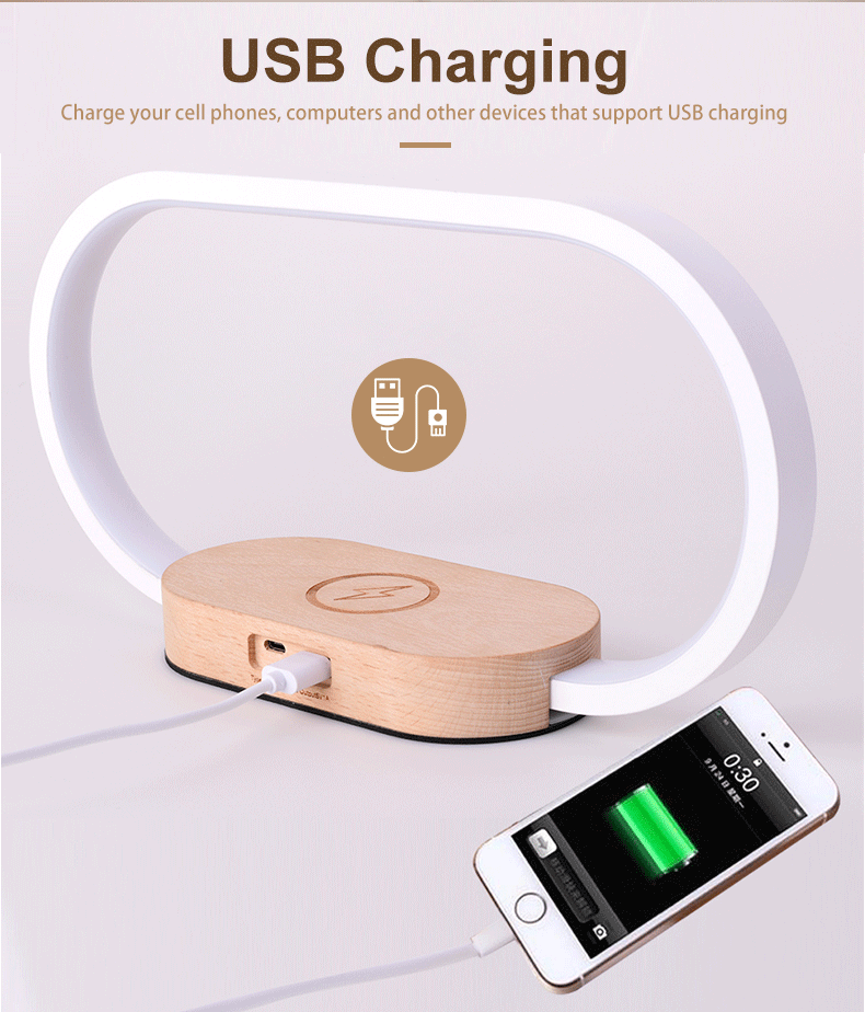 Wooden Wireless Charging Night Light 7