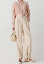 纯原IC禾家女装2023春季新款斑驳树纹印花双绉真丝印花衬衫