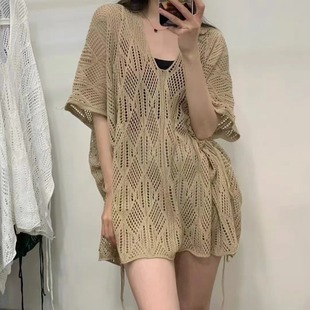 Niche Unique and Unique Cut Out Style Thin Pullover Knitwear 2025 Summer Loose Bottoming Shirt Top Women's Blouse