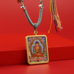 New Product Recommendation: Eight Patron Saints Thangka Pendant Hand-Painted Golden God of Wealth Zakiram Men's and Women's Necklace Gift