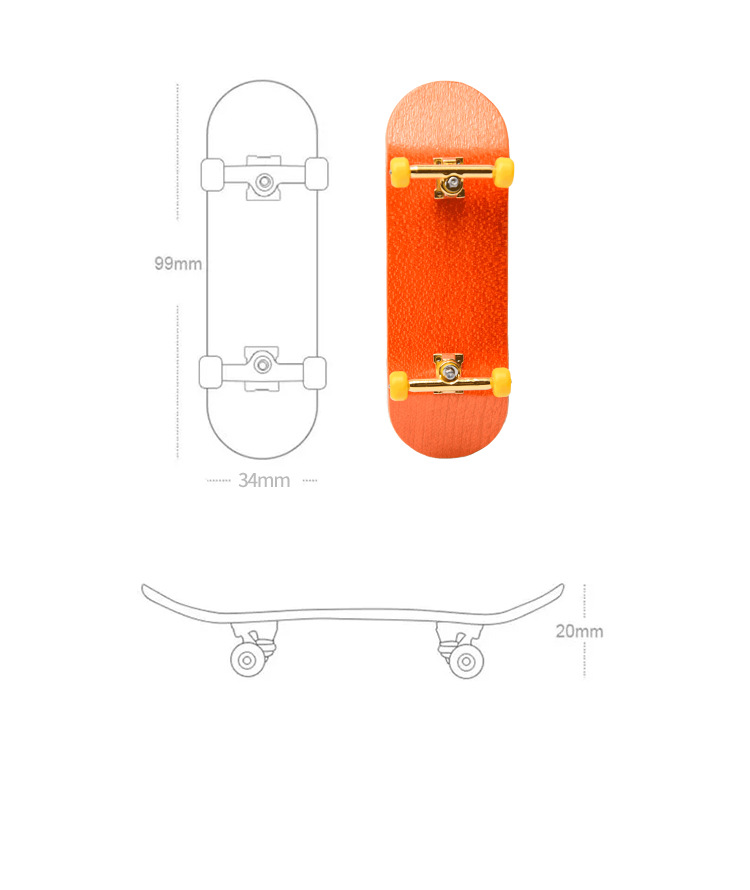 Professionell fingerboard i lönnträ double-tip skateboard_voghion.com