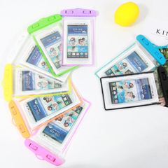 Fluorescent pvc transparent mobile phone waterproof bag swimming rafting diving mobile phone waterproof case protective cover wholesale