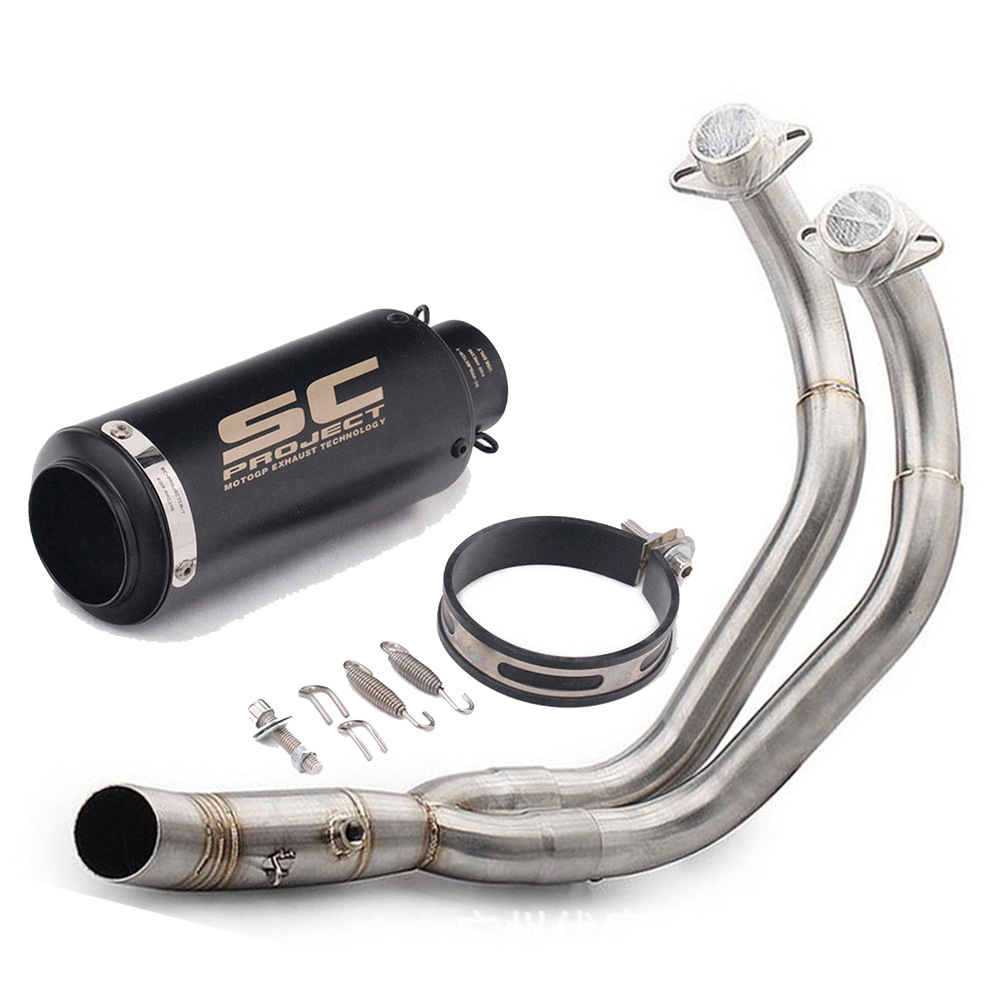 FZ07 MT07 / MT - 07 / XSR700 conjunto completo de acero inoxidable de la sección delantera del tubo de escape de la motocicleta