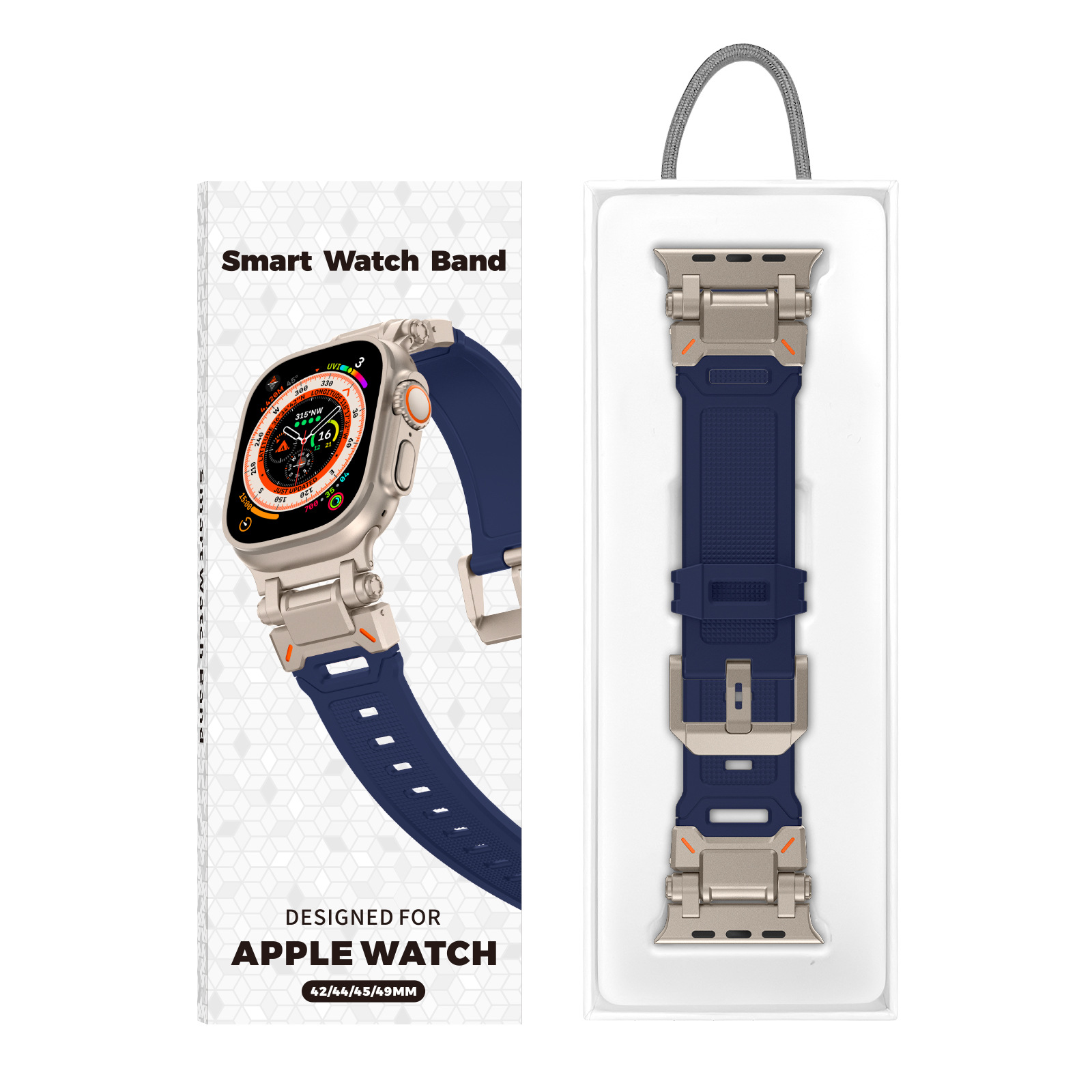Aplicable a Apple Watch 123456789 Generación de Apple I reloj Explorer conector metálico TPU Correa