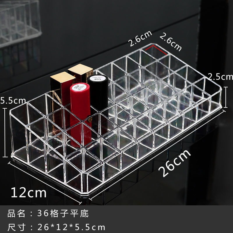 Acrílico transparente cosmético lápiz labial lápiz labial multi-rejilla soporte de exhibición de escritorio caja de almacenamiento venta al por mayor venta directa de fábrica