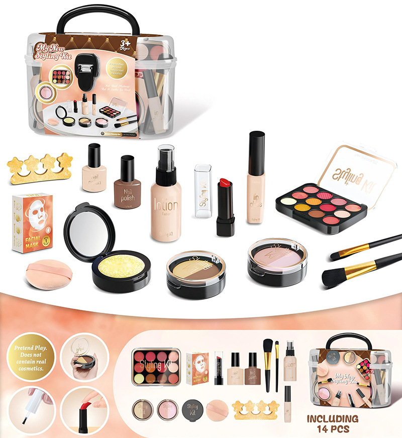 Navidad infantil imitación de sombras de ojos maquillaje juguetes de maquillaje para niñas en el hogar no borrable princesa maquillaje cubierta