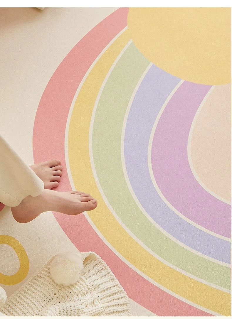 Living Room Carpet, Cute Children's Room Reading Area, Wipeable, Washable, Anti-Slip Floor Mat, Bedroom Floor Mat, One-Touch Clean Floor Mat
