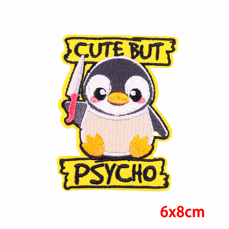 7g Weight Clothing Sticker Patches Classification 1 Piece Quantity Embroidery thread Material Penguin, Letter Pattern Cute, Punk Style 1 Piece Cute Punk Penguin Letter Embroidery Thread Clothing Sticker Patches 5