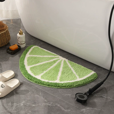 Avtomobil döşəmə paspasları Non-Slip Microfiber Bathroom Absorbent Mat - green-lemon-4070cm