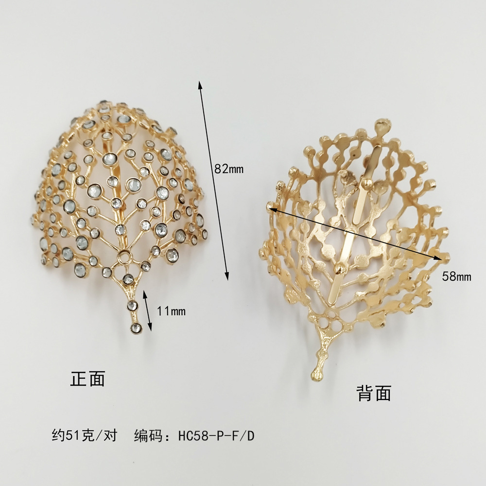 Zapatos complejos retro chinos con Phoenix-tipo talón decoración hueco metal pieza accesorios zapatos de boda zapatos de tacón alto zapato femenino cubierta