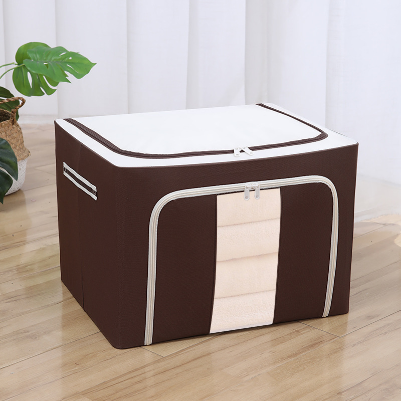 Caja de almacenamiento de ropa, caja de almacenamiento de ropa extra grande, cama de tela de Oxford, dormitorio de tela plegable, caja de almacenamiento de marco de acero