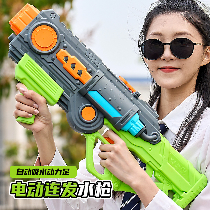 Nueva pistola de agua eléctrica de pelo continuo auto-absorbente pistola de agua de alta presión de gran capacidad Súper Larga Distancia pistola de juguete para niños al por mayor